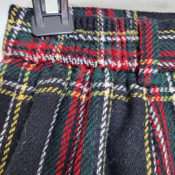 Vintage Norton McNaughton Tartan Plaid Pleat Wool Blend Knee Length Shorts Sz 26 - Picture 6 of 8
